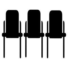 Vektor Stok Seat Chair Black Icon