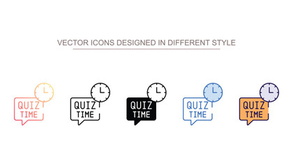 Quiz Time icon design with white background stock illustration
