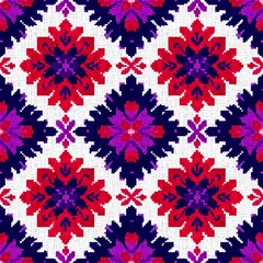 Ikat Seamless Pattern Design For Fabric