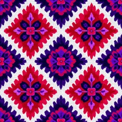 Ikat Seamless Pattern Design For Fabric