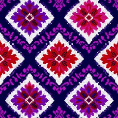 Ikat Seamless Pattern Design For Fabric