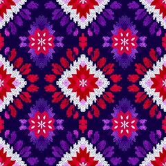 Ikat Seamless Pattern Design For Fabric