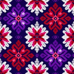 Ikat Seamless Pattern Design For Fabric
