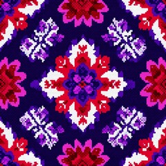 Ikat Seamless Pattern Design For Fabric