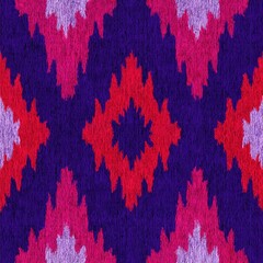 Ikat Seamless Pattern Design For Fabric
