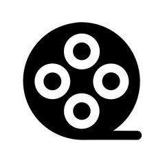 Classic film reel design with visible film, presented on clean background, representing cinema and storytelling. Vintage film reel provides nostalgia for past, memories for viewers.