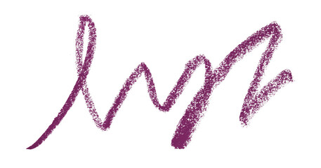 Purple colored pencil drawing isolated on transparent background