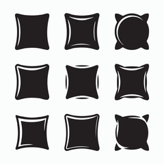 Collection of Simple Black and White Pillow Illustrations
