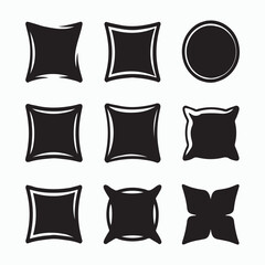 Collection of Simple Black and White Pillow Illustrations
