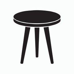 Simple Vector Illustration of a Round side Table
