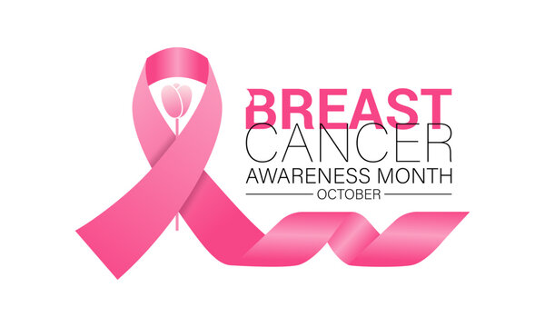 Illustration on the theme of Breast cancer awareness pink ribbon. The pink ribbon symbolizes hope, strength, and unity in the fight against breast cancer. Banner poster, flyer and background design.