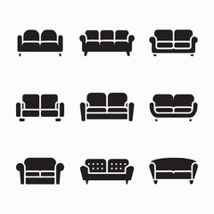 Vector Illustration of Different Sofa Styles
