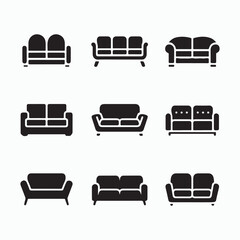 Vector Illustration of Different Sofa Styles
