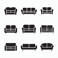 Vector Illustration of Different Sofa Styles
