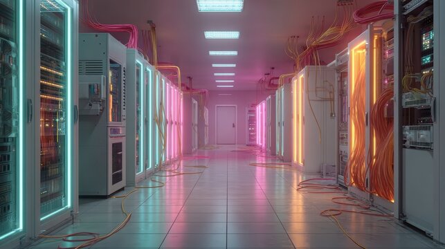 Data Center Servers: Cloud Computing, Network, High-Tech - Powered by Adobe