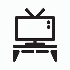 Modern TV Stand with Flat-Screen TV Silhouette
