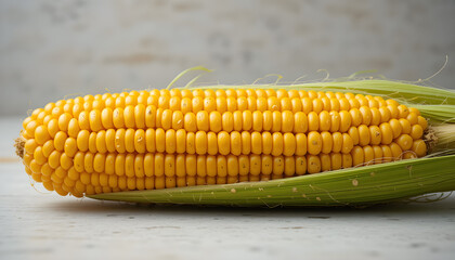 The High-resolution photo of a corn cob with a 45MP camera