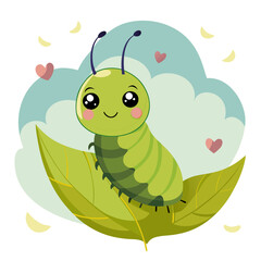 Cute Cartoon Caterpillar