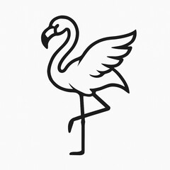 Vector flat flamingo silhouette isolated on white background