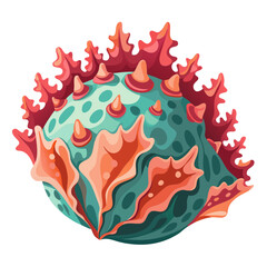 Cartoon Coral Reef Planet Concept