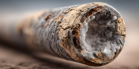 Image featuring a pipe with asbestos insulation clearly visible, emphasizing the importance of recognizing asbestos insulation in various settings for safety and health awareness.
