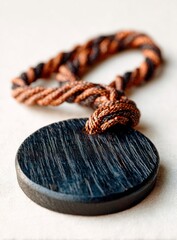 Wood pendant with twisted cord