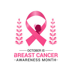 Illustration on the theme of Breast cancer awareness pink ribbon. The pink ribbon symbolizes hope, strength, and unity in the fight against breast cancer. Banner poster, flyer and background design.