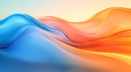 Abstract flowing waves of blue and orange (2)