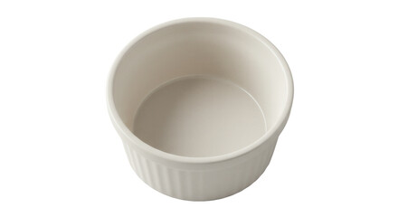 Plain white ramekin dish in minimalist style  