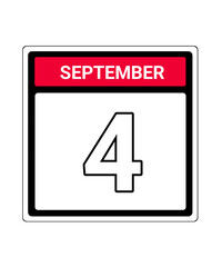calendar icon September month date 4