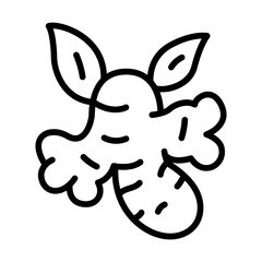 Ginger icon vector image. Can be used for Fruits and Vegetables.