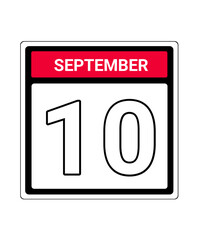 calendar icon September month date 10