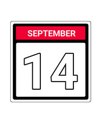 calendar icon September month date 14