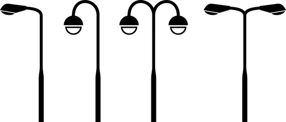 Street light, Street light icon, logo isolated on white background. Vector illustration.