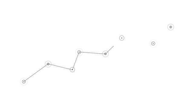 Step-by-step roadmap with included highlight points. Cg progressive motion background. Digital Navigation Screen, Travel Route Finder.