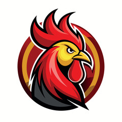 Obraz premium Colorful rooster illustration with bold features and energetic design