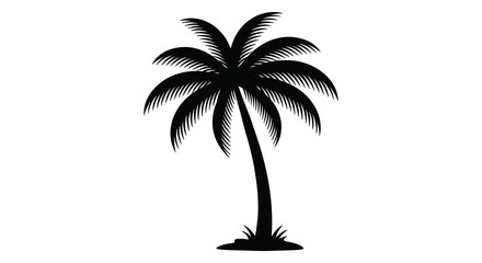 Elegant Palm Tree Silhouette Illustration for Tropical Design Projects