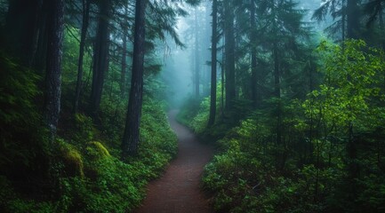 Fototapeta premium Misty forest path (2)