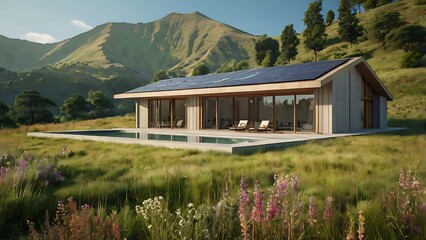 Flat Roof Modern Home in Open Landscape