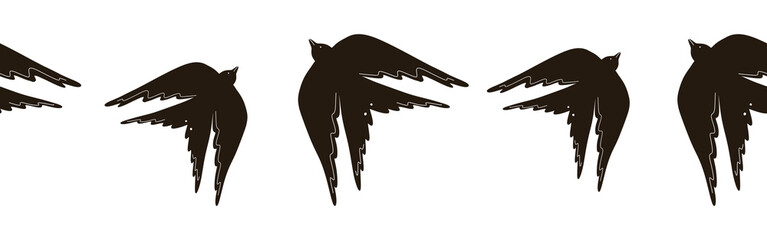 Feather icon border. Bird feather silhouette symbol. Bird collection isolated.