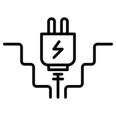 Wiring icon vector image. Can be used for Electrician Tools.