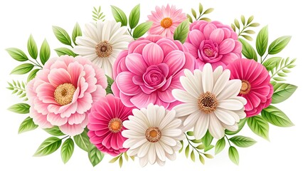 A beautiful arrangement of pink and white flowers