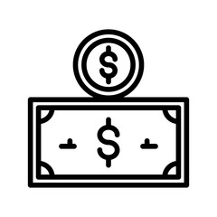 Cash and Coins icon vector image. Can be used for Web Marketing.
