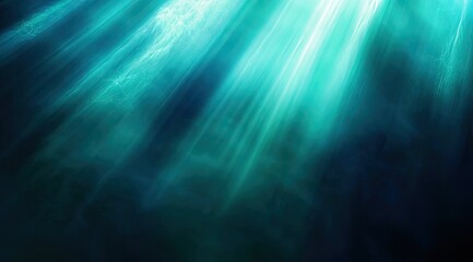 Obraz premium Teal light beams through dark mist