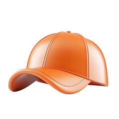 Fototapeta premium Orange Baseball Cap 3 D Model on White isolated on a transparent background 3d model