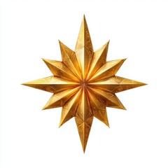Decorative golden star with intricate design, ideal for festival celebrations and holiday displays in a bright setting
