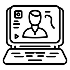 Online Lecture icon vector image. Can be used for Online Education.
