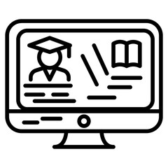 Online Lesson icon vector image. Can be used for Online Education.