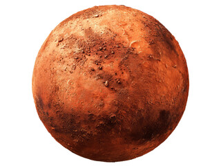 Fototapeta premium Detailed 3d render of mars red planet surface texture, Isolated On White Background, Png Transparent