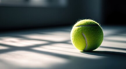 Tennis ball in sunlit shadows